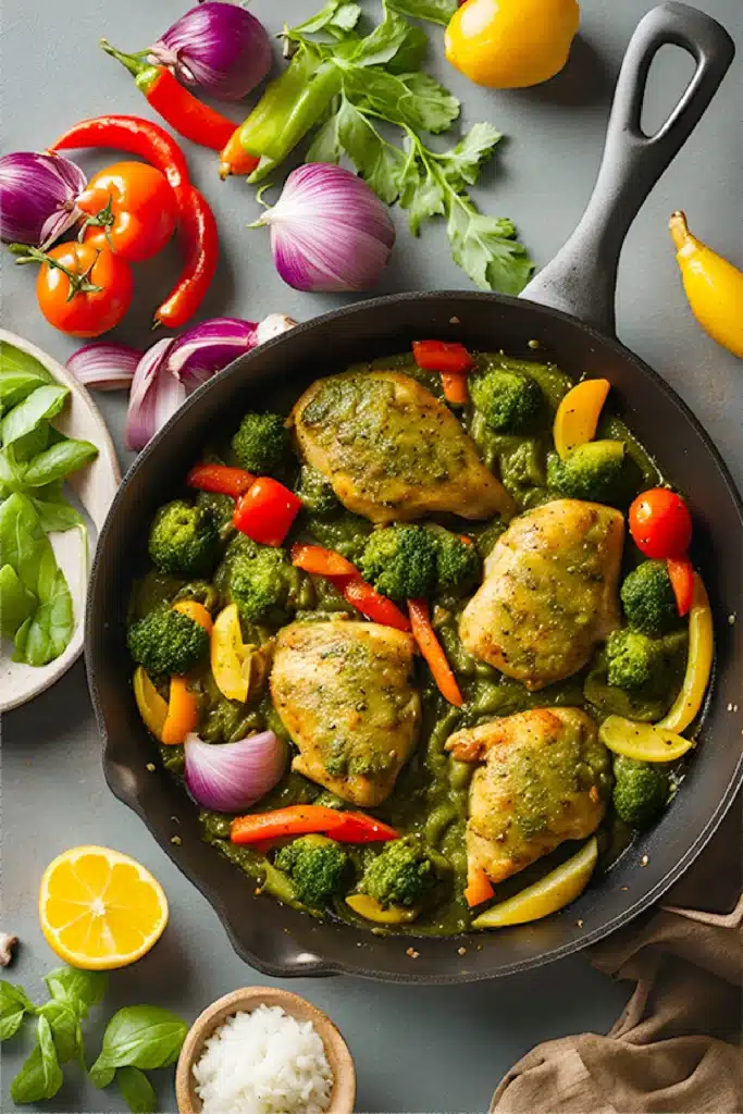 One-Pan Pesto Chicken and Veggies in 15 Minutes 2 Pesto Chicken & Veggies