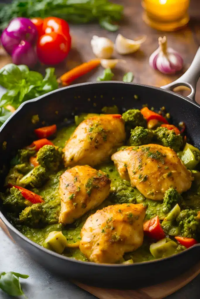 One-Pan Pesto Chicken and Veggies in 15 Minutes 5 Pesto Chicken and Veggies