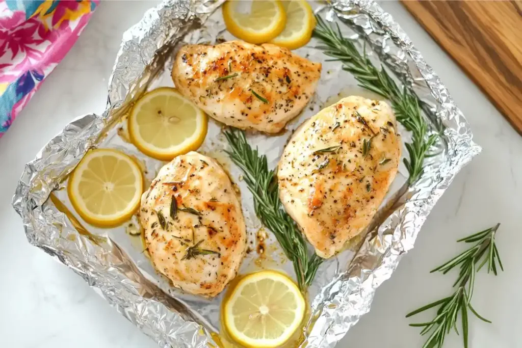 Foil grilling chicken breasts