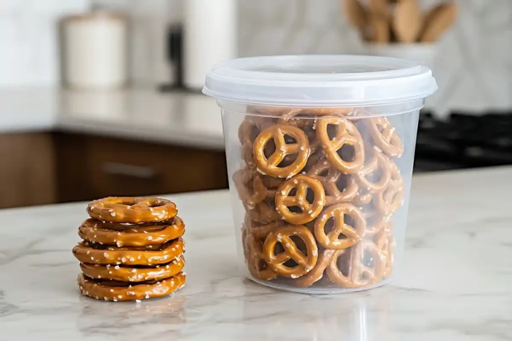 Storing yogurt-covered pretzels