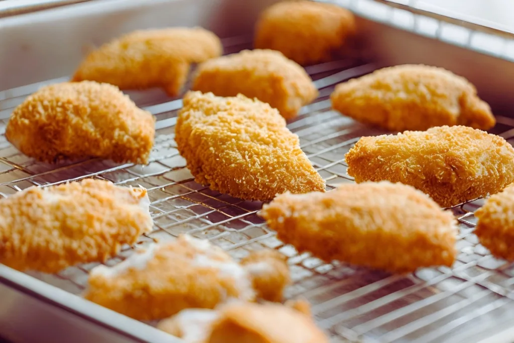 Breaded chicken in the oven