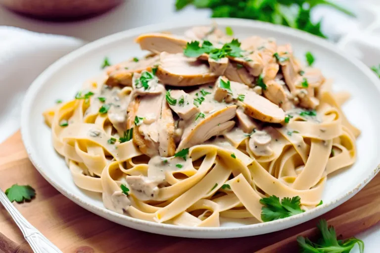 Chicken Marsala Fettuccine dish