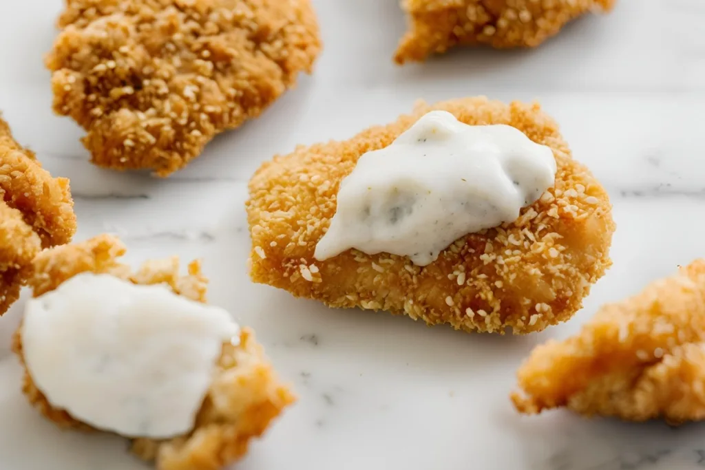 Crispy coating close-up