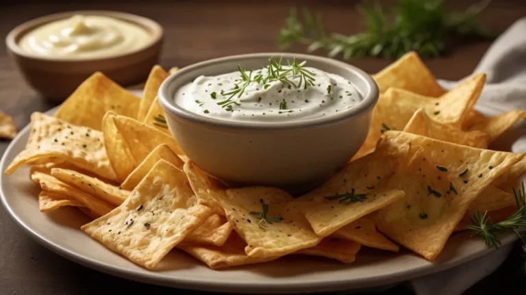 Crispy homemade cottage cheese chips with dipping sauce.