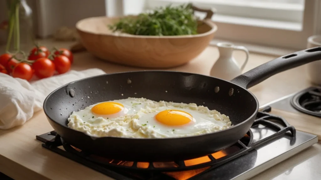 Cooking cottage cheese eggs