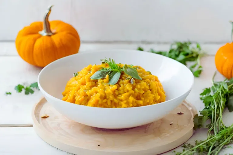 Pumpkin risotto with beans