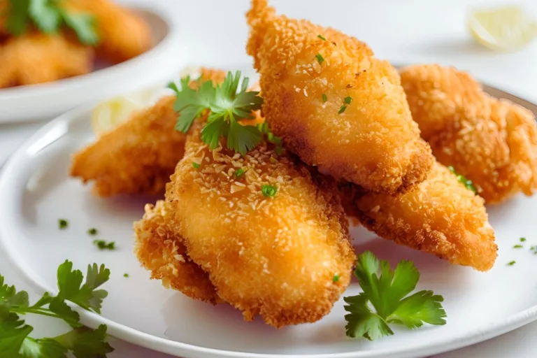 Crispy breaded chicken on a plate