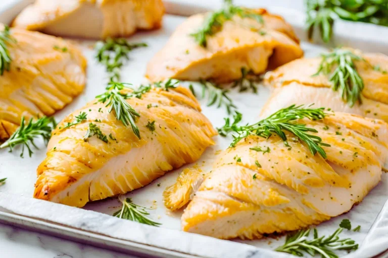 Juicy baked chicken breasts with herbs