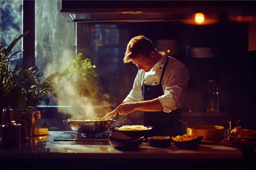 Gordon Ramsay cooking risotto