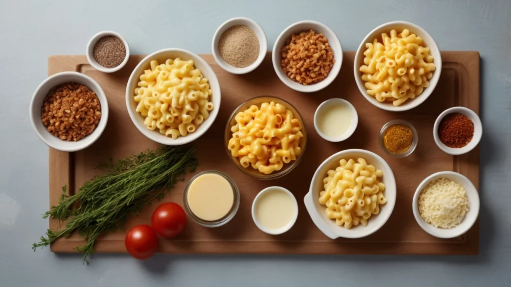 Homemade mac and cheese ingredients