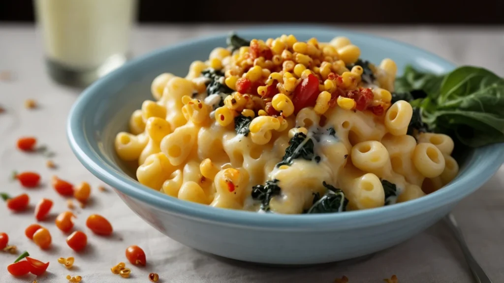 Mac and cheese with plant-based protein