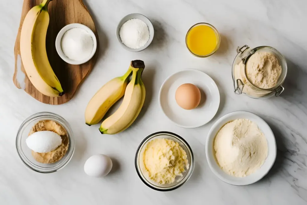 Baking ingredients arranged neatly