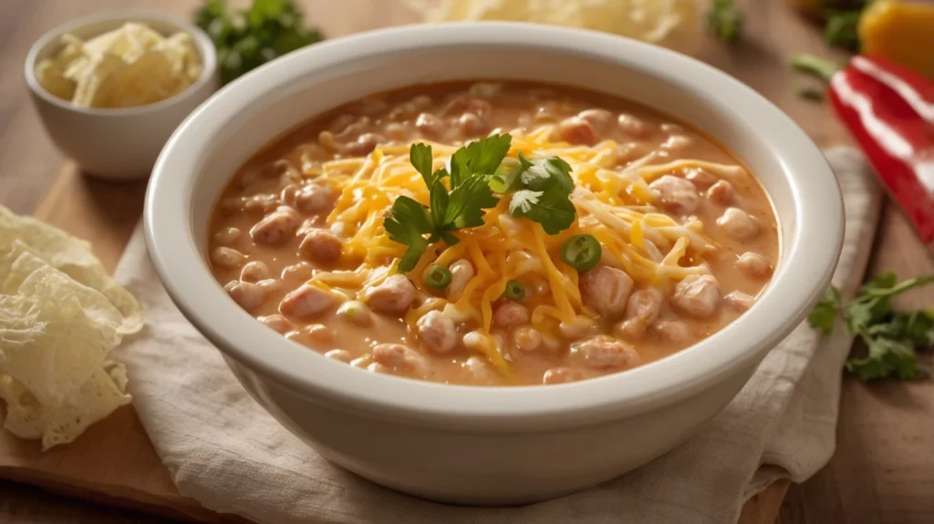 Bowl of thick chili with cheese