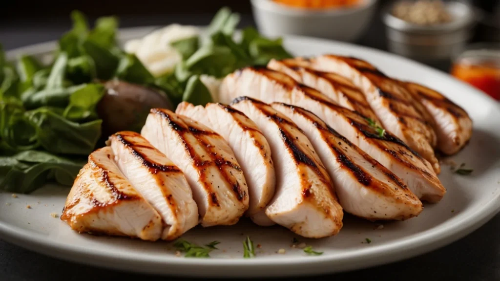 Grilling chicken for salad