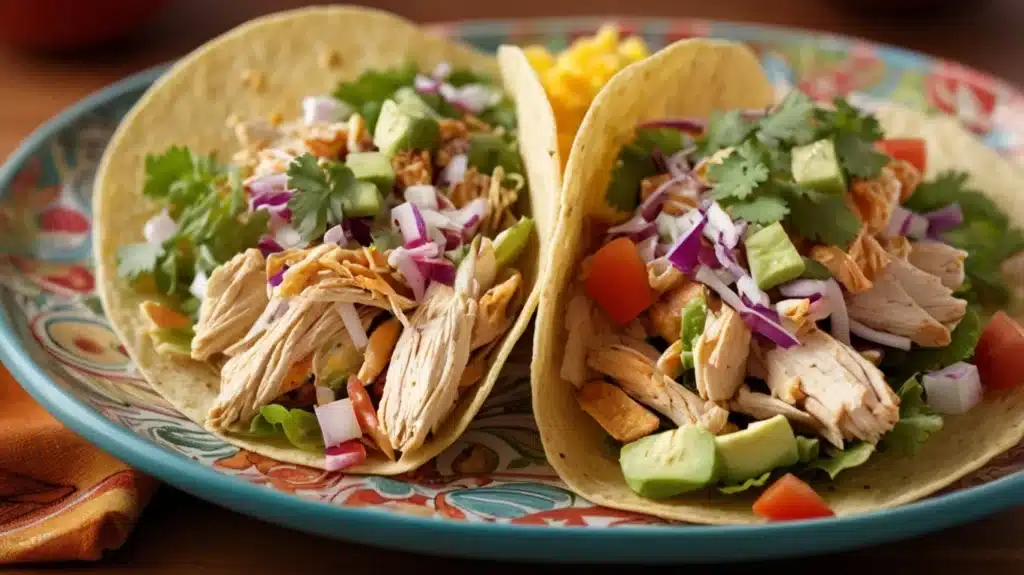 Mexican Chicken Salad in Tacos