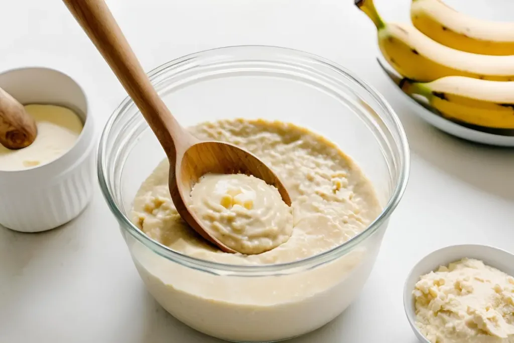 The Perfect Banana Bread: Balancing Banana Quantity for Moist and Delicious Results 8 Mixing banana bread batter