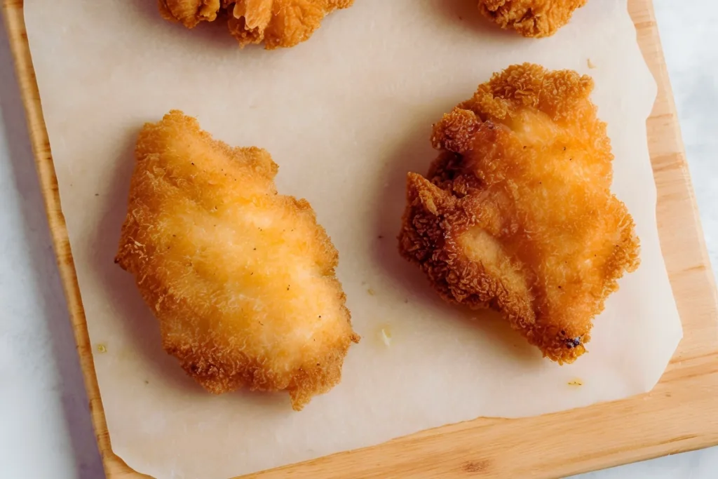 Soggy breaded chicken comparison