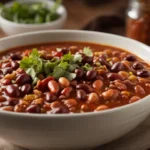 Bowl of chili with beans