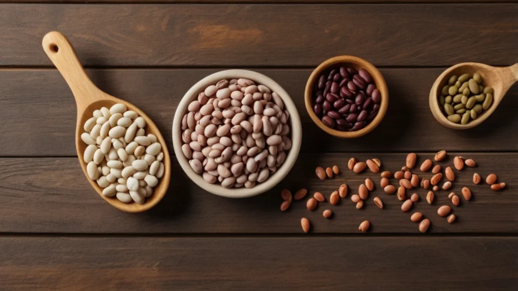 Close up of different types of dried beans