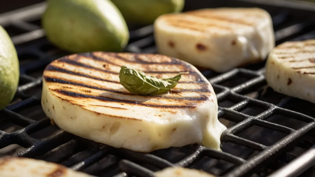 Queso Blanco grilling close-up