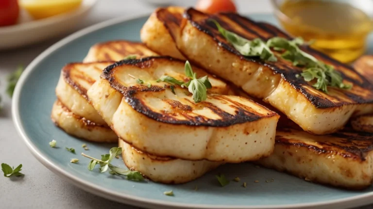 Grilled Halloumi cheese close-up