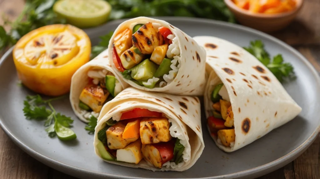 Grilled paneer in wrap