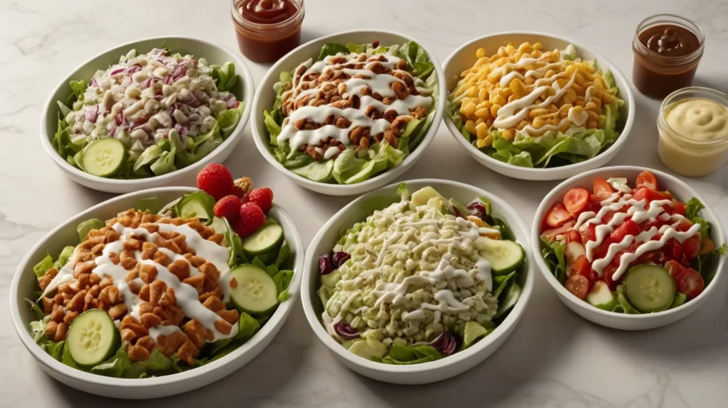 Assorted Chick-fil-A salad options.