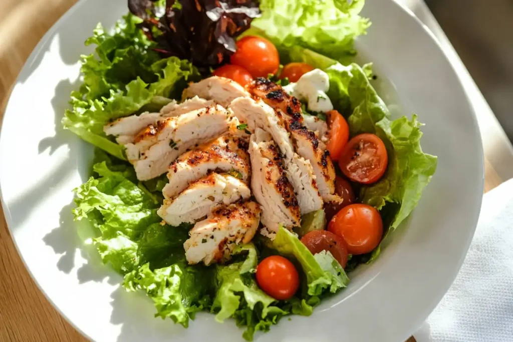 Chicken salad with lettuce