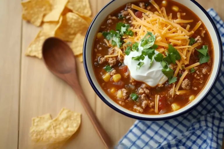 Bowl of Taco Soup Frios