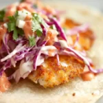 Delicious fish tacos with toppings