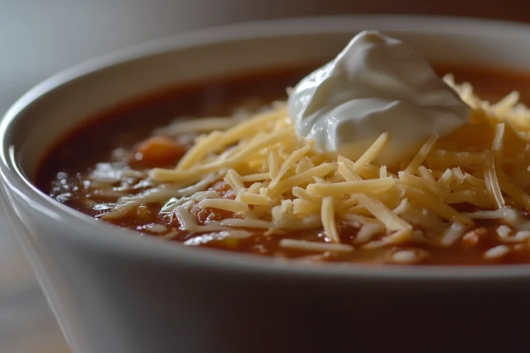 Bowl of easy taco soup