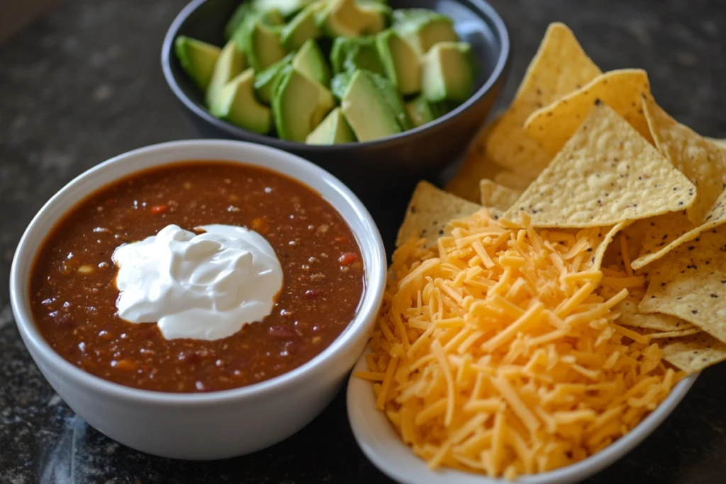 Toppings for easy taco soup