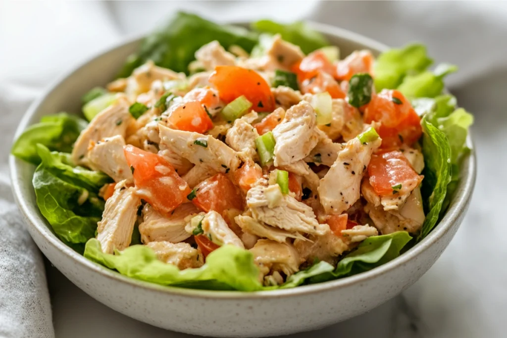 Chopped chicken for chicken salad