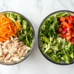 Chicken salad shredded and chopped