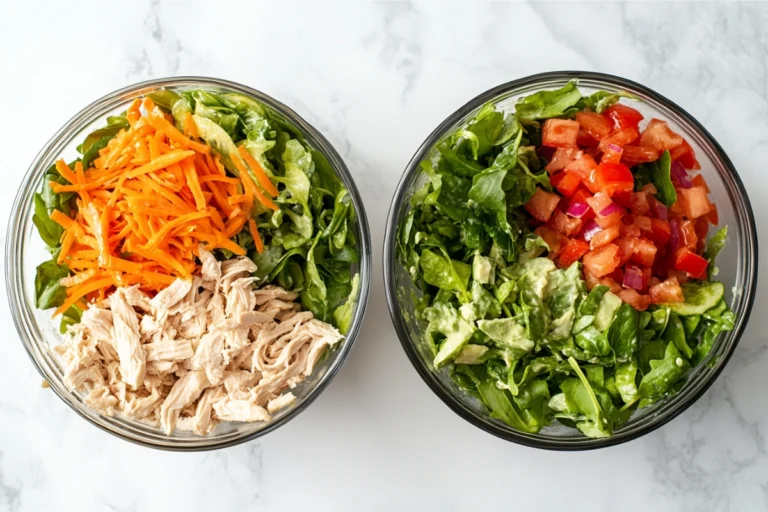 Chicken salad shredded and chopped