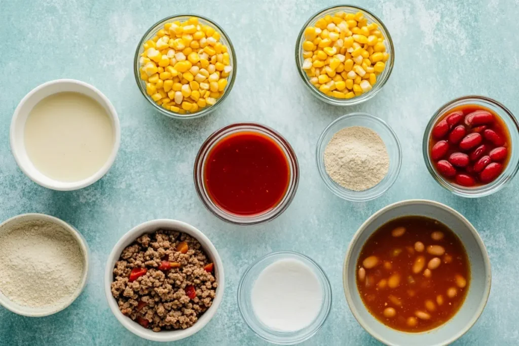 Ingredients for easy taco soup