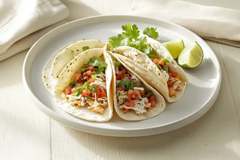 Mexican fish tacos on a plate