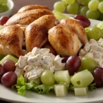 Chicken salad ingredients on a kitchen counter