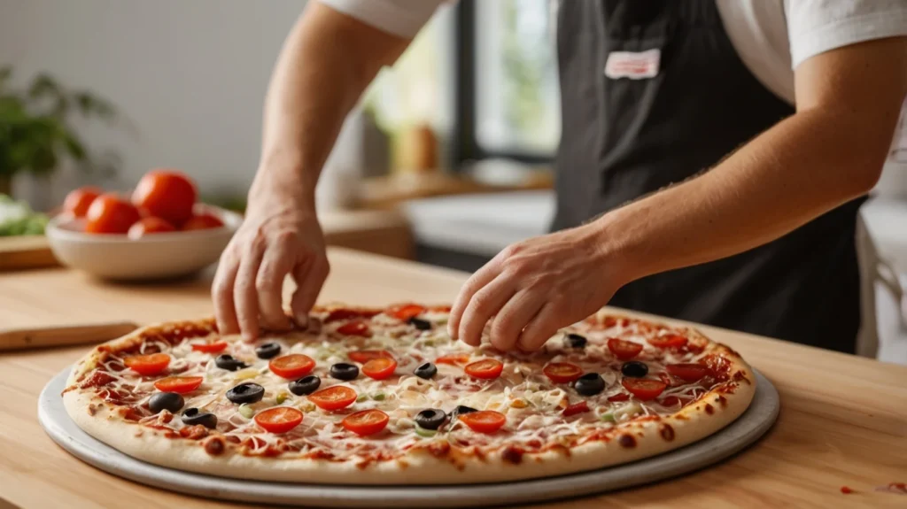 Checking pizza doneness in air fryer