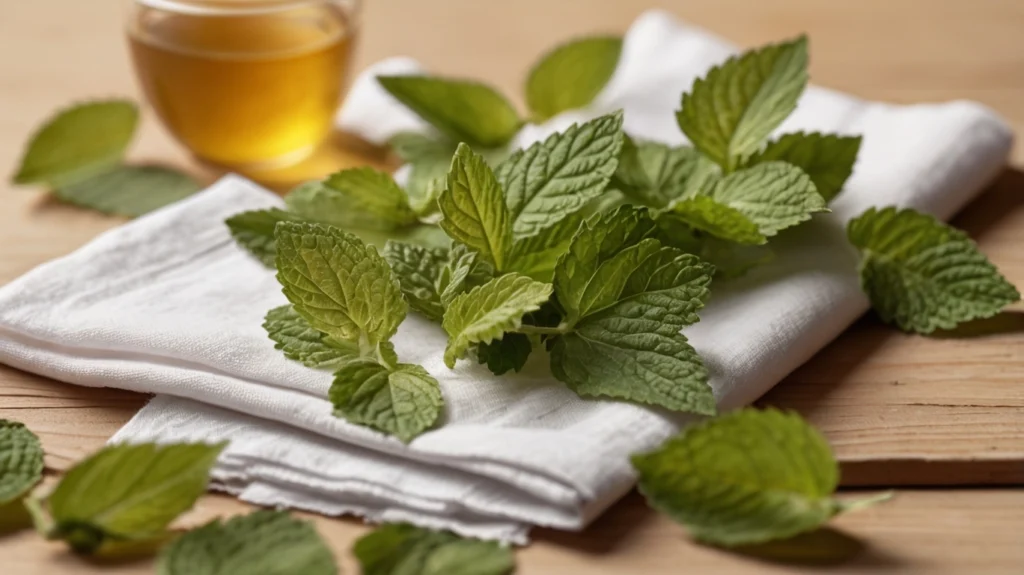 Fresh and dried lemon balm leaves