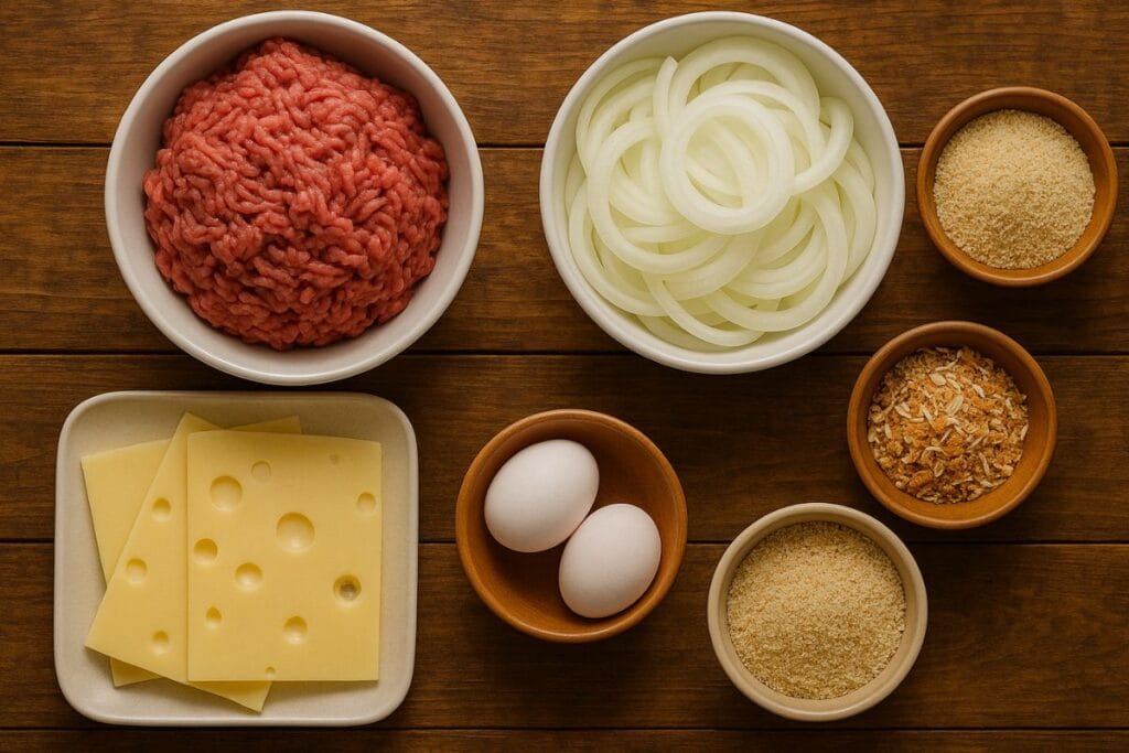 Crockpot French Onion Meatloaf with Swiss Cheese: A Comfort Food Classic Done Right 4 crockpot french onion meatloaf ingredients